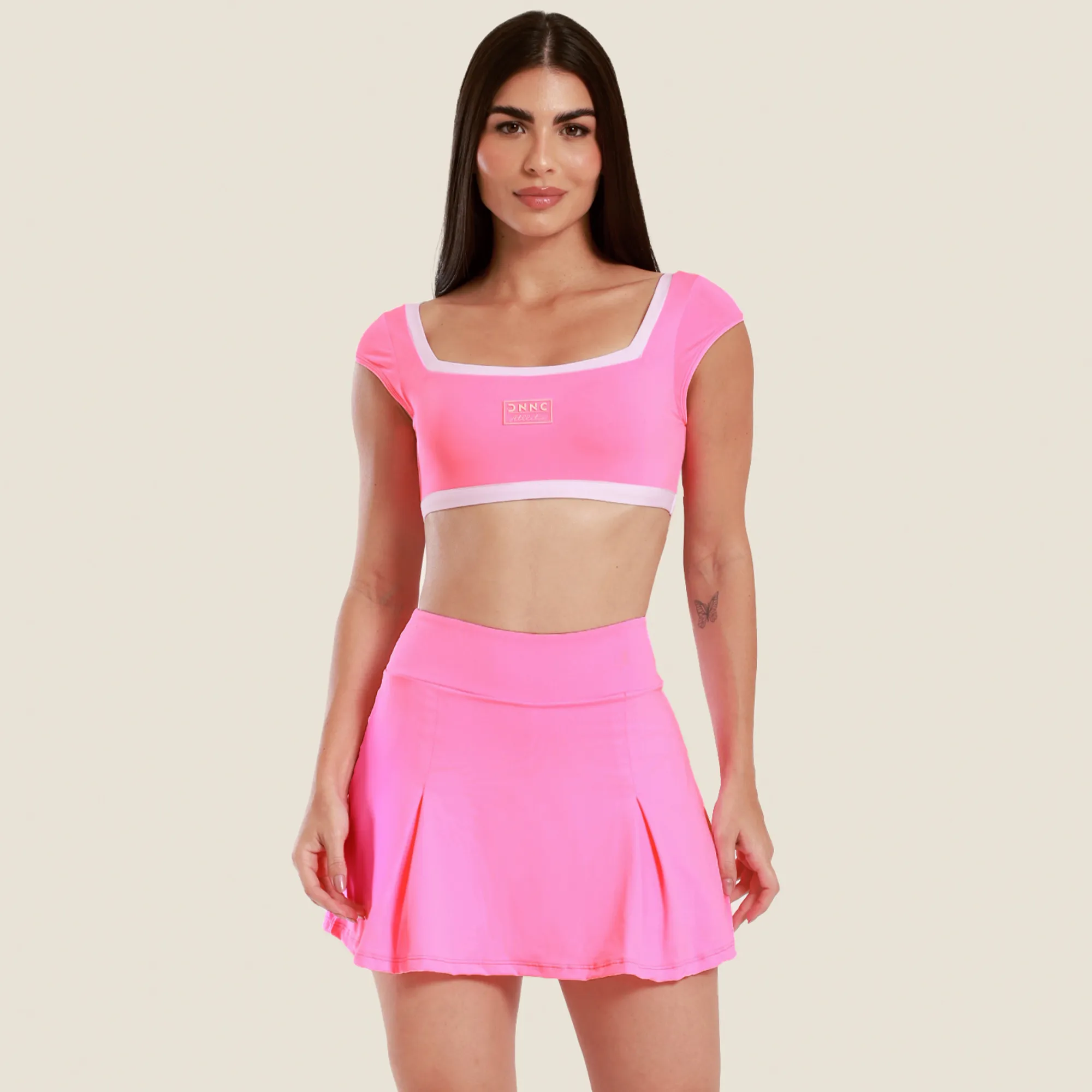 Short Saia Sand Rosa Confete Poliamida Soft