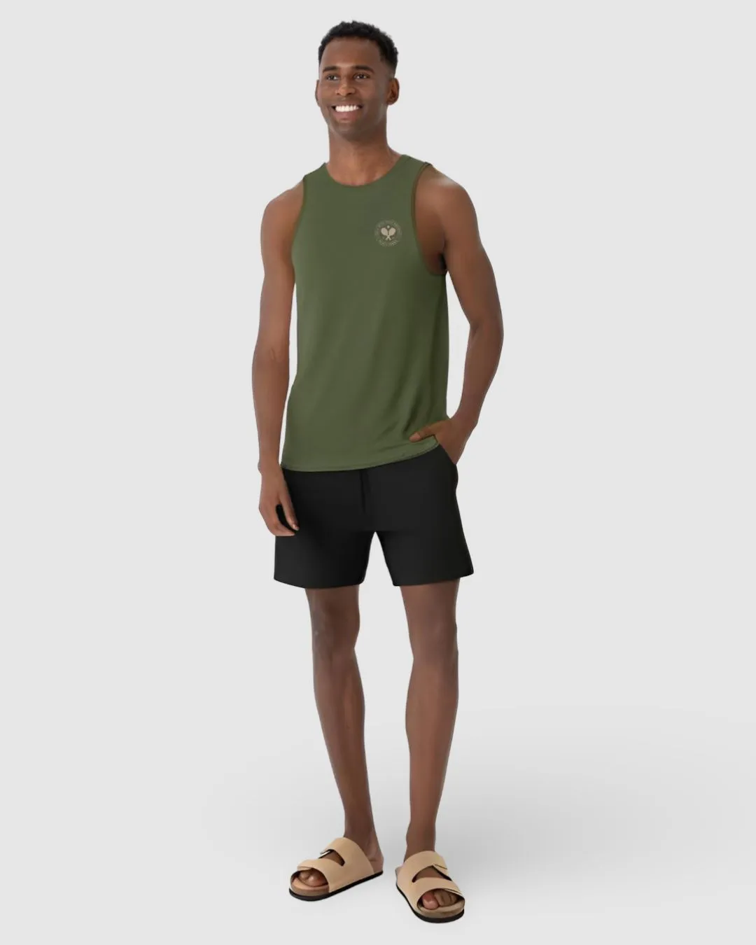 Economia encontrada para você: Regata Masculina Regular Estampa Peitoral E Costas Em Malha Linho Verde…