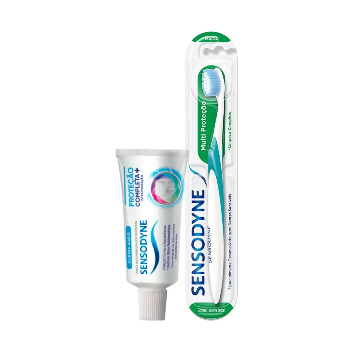 Kit Sensodyne Proteção Completa Com Flúor + Escova Multi Proteção