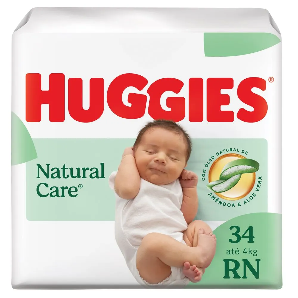 Huggies Fralda Descartável Premium Natural Care Rn - 34 Un