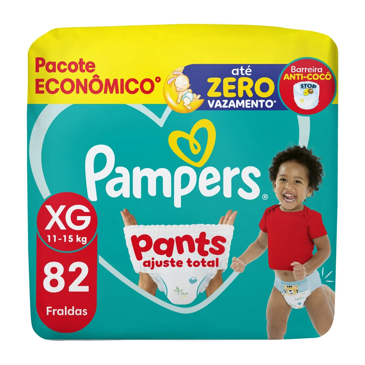 Fralda Pampers Pants Ajuste Total Xg 82 Unidades Pacote Econômico