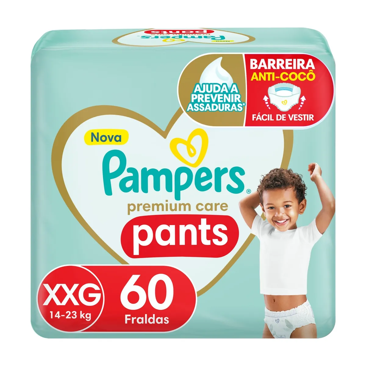 Fralda-Calça Pampers Premium Care Tamanho Xxg 60 Unidades