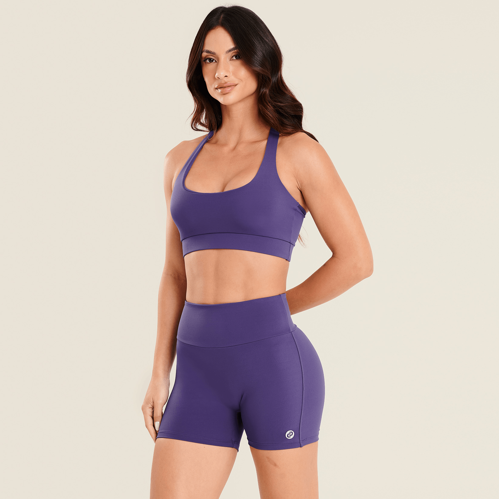 Short Sem Costura Frontal Mulberry Purple Poliamida Donna Carioca com código do vendedor