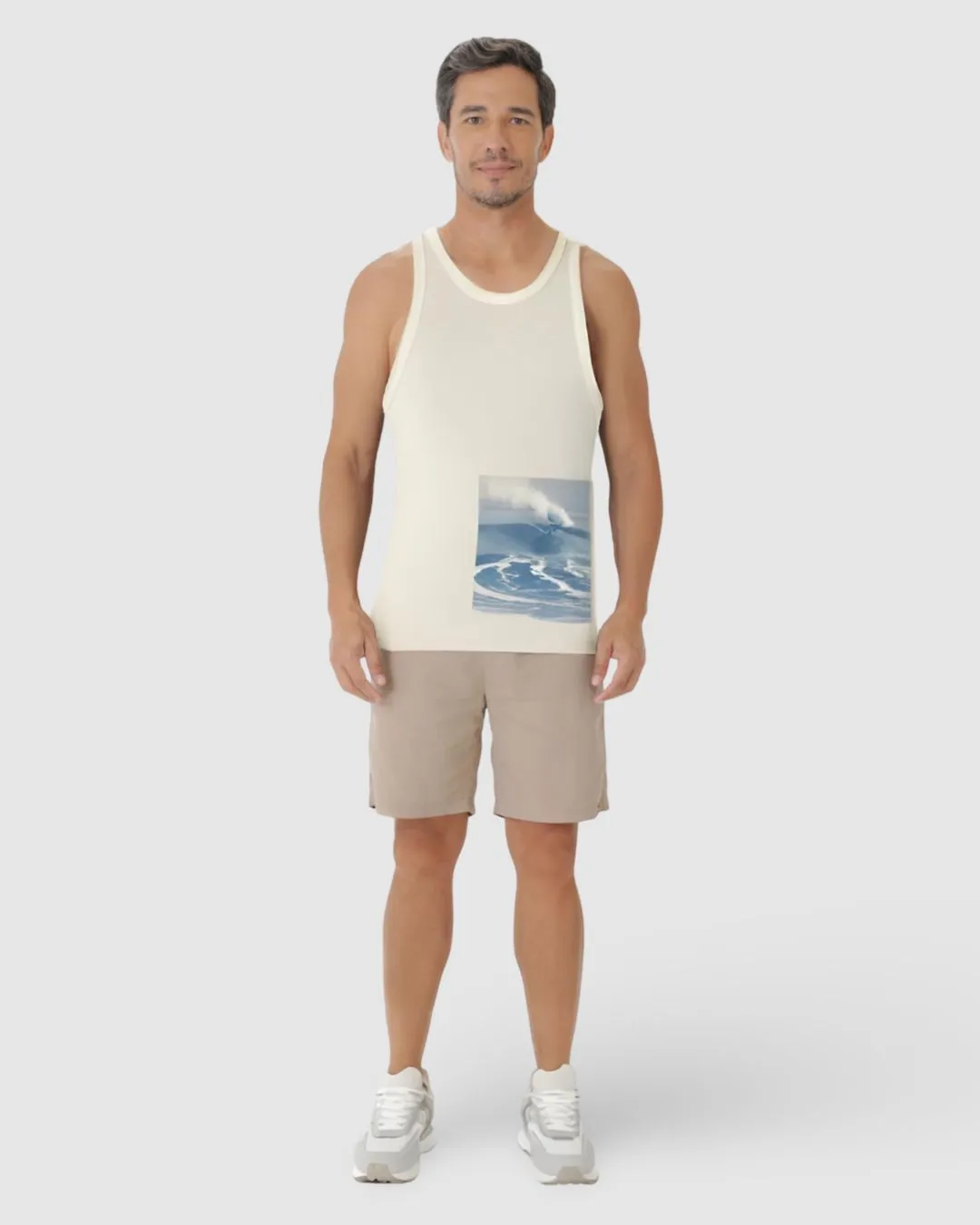 Regata Básica Masculina Cava Ajustada Em Algodão Preto — imagem 3