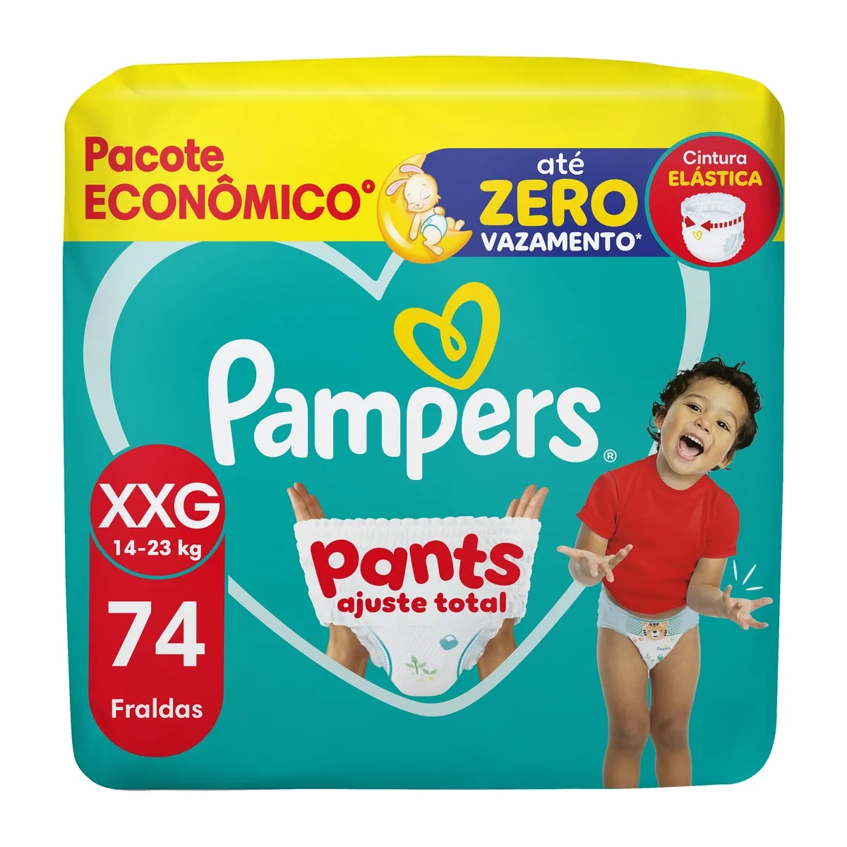 Fralda Pampers Pants Ajuste Total Xxg 74 Unidades Pacote Econômico