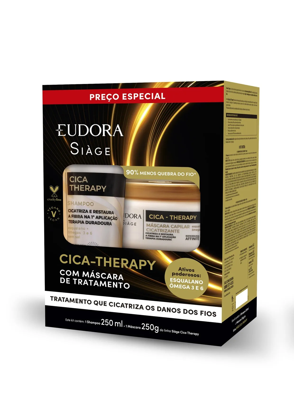 Kit Shampoo E Máscara Eudora Siàge Cica Therapy