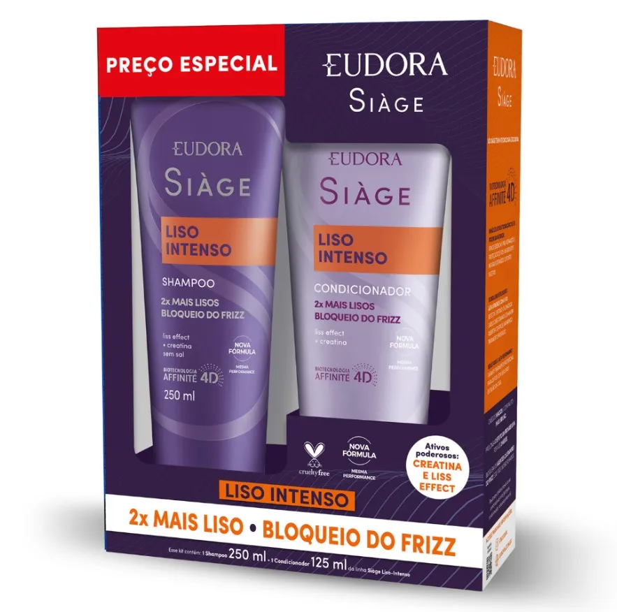 Kit Shampoo E Condicionador Eudora Siàge Liso Intenso